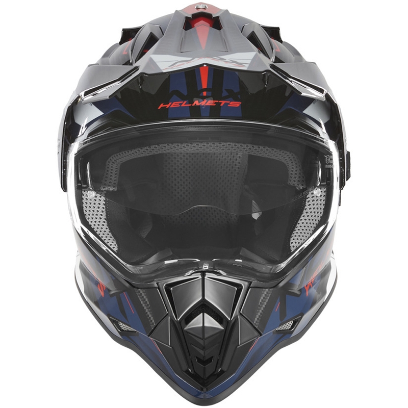 Čelada za enduro motor NOX N312 Track modro-rdeča