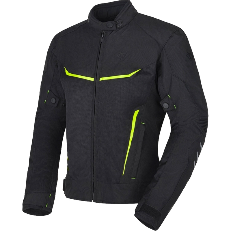 Ženska motoristična jakna RSA Runway črno-fluo rumena