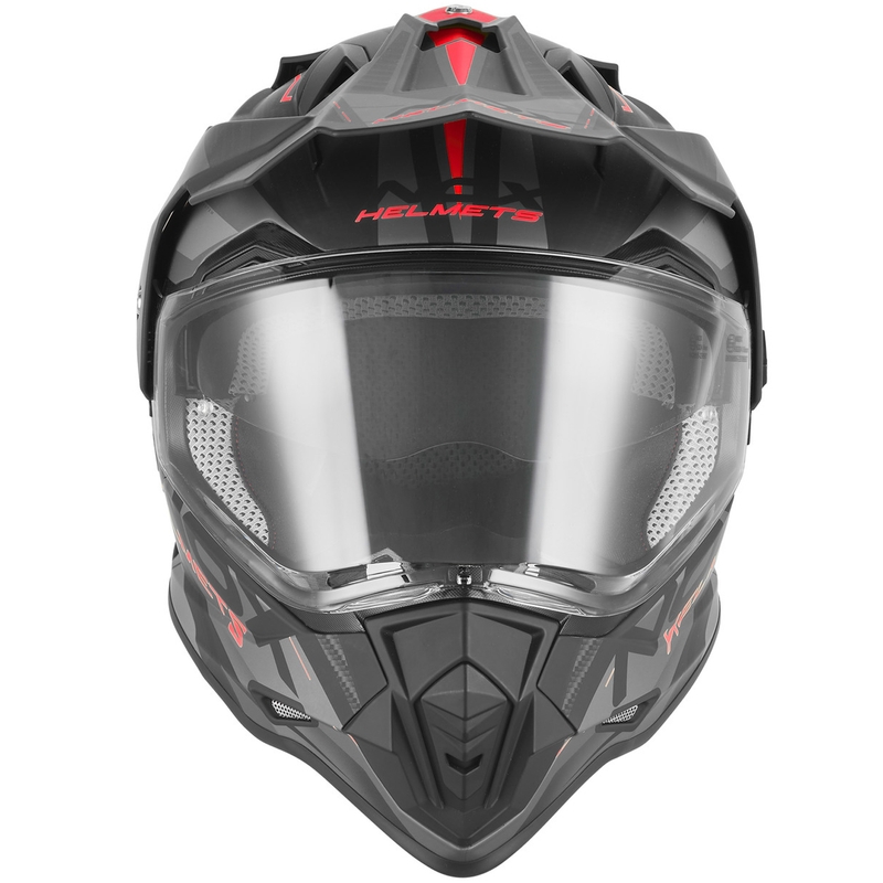 Čelada za enduro motor NOX N312 Track mat črno-rdeča