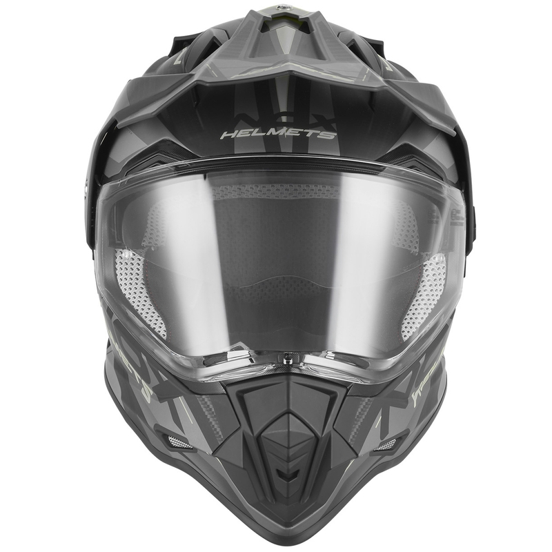Čelada za enduro motor NOX N312 Track mat črno-srebrna