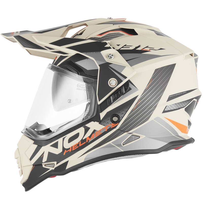 Čelada za enduro motor NOX N312 Track mat peščeno oranžna
