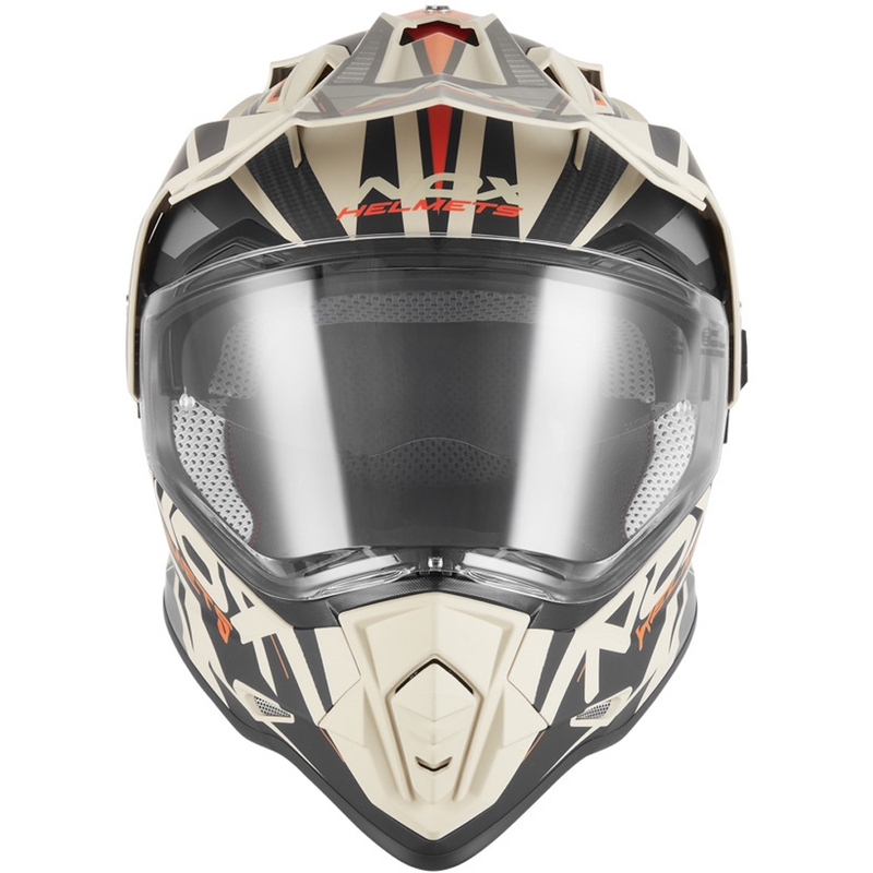 Čelada za enduro motor NOX N312 Track mat peščeno oranžna