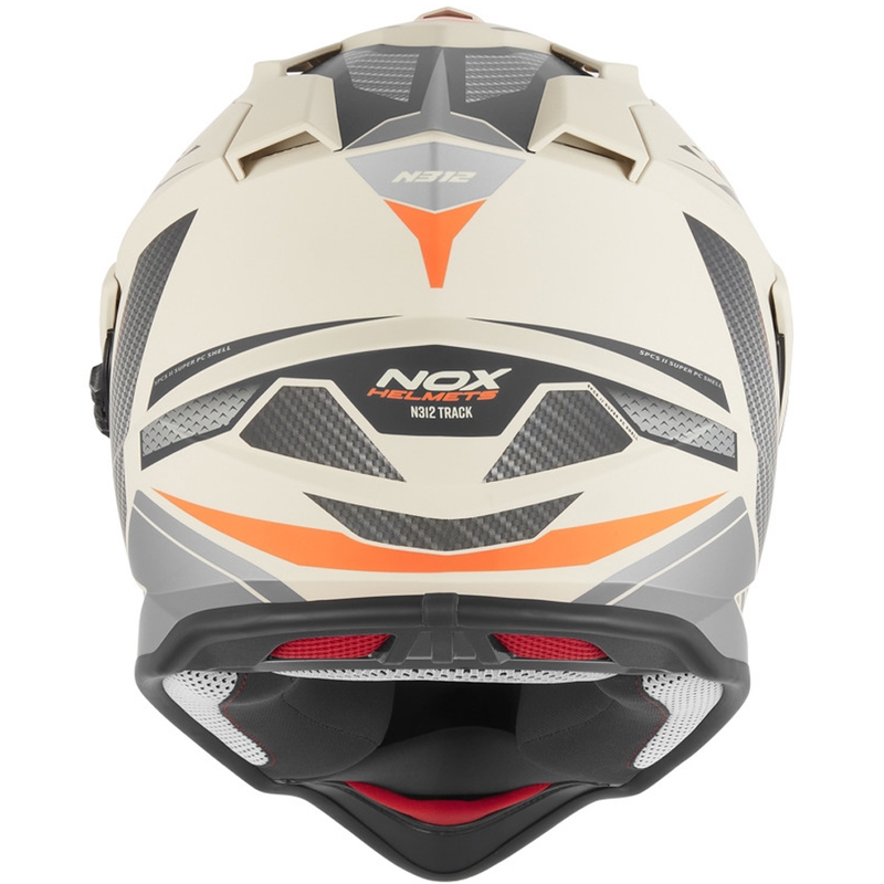 Čelada za enduro motor NOX N312 Track mat peščeno oranžna