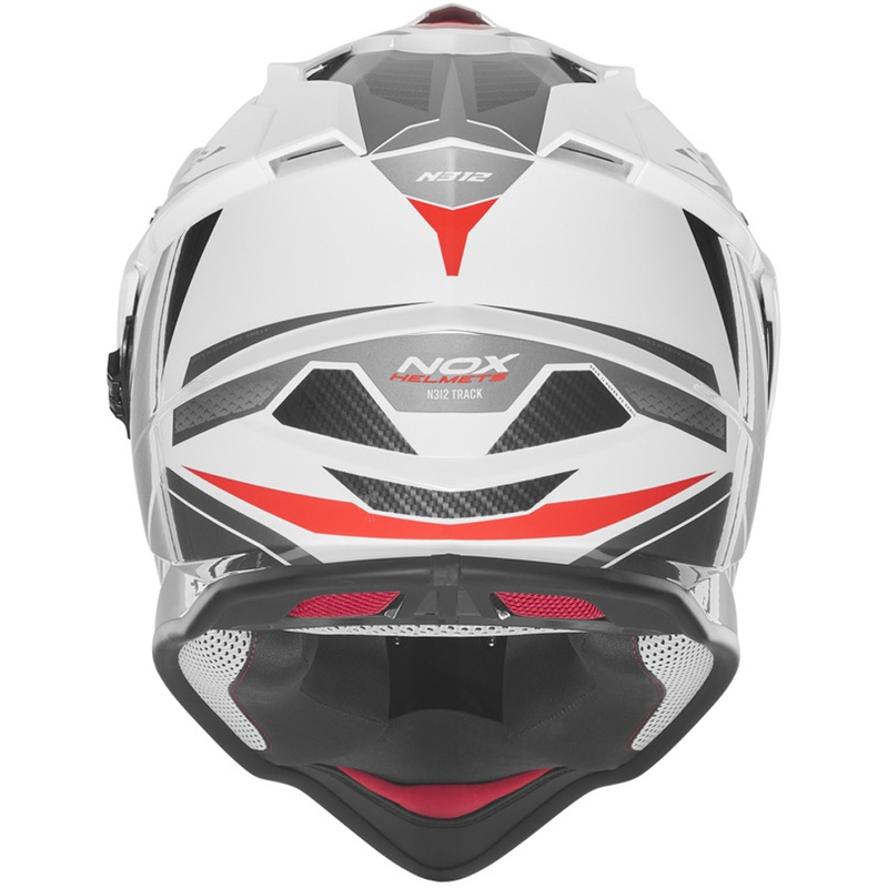 Čelada za enduro motor NOX N312 Track belo-rdeča