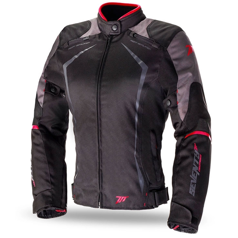Ženska motoristična jakna SEVENTY DEGREES SD-JR49 črno-rdeča