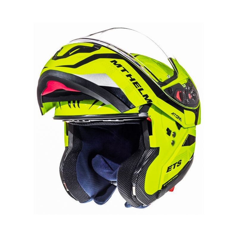 Motoristična čelada MT Atom Divergence, fluo rumena,  - II. kakovost