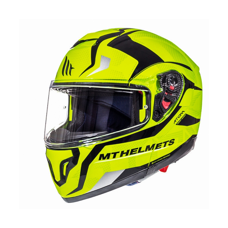 Motoristična čelada MT Atom Divergence, fluo rumena,  - II. kakovost