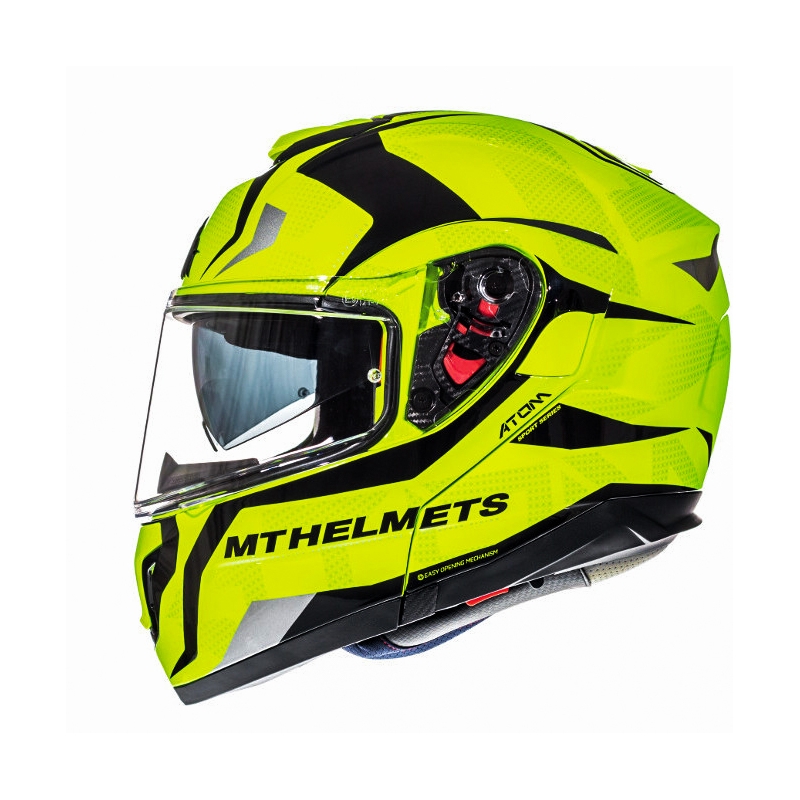 Motoristična čelada MT Atom Divergence, fluo rumena,  - II. kakovost