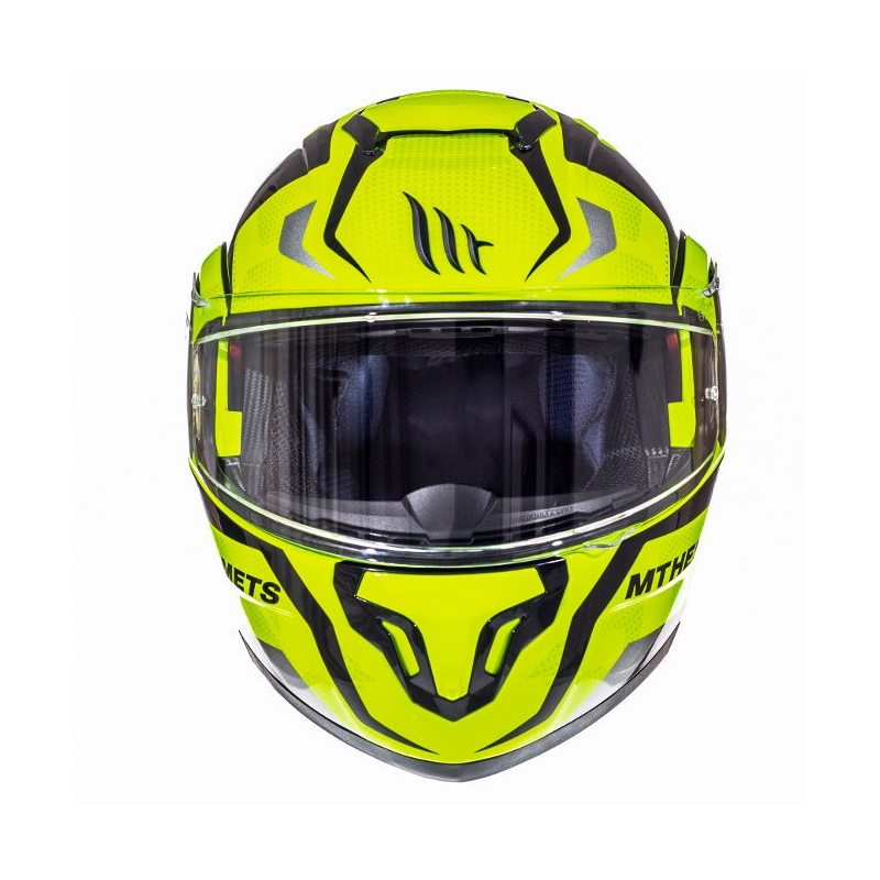 Motoristična čelada MT Atom Divergence, fluo rumena,  - II. kakovost