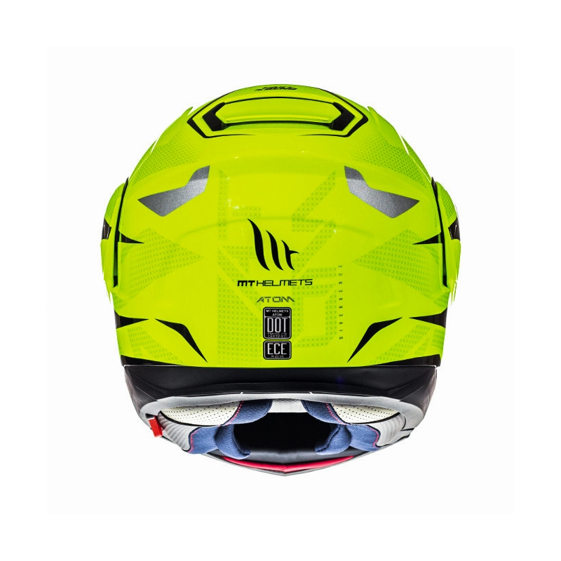 Motoristična čelada MT Atom Divergence, fluo rumena,  - II. kakovost