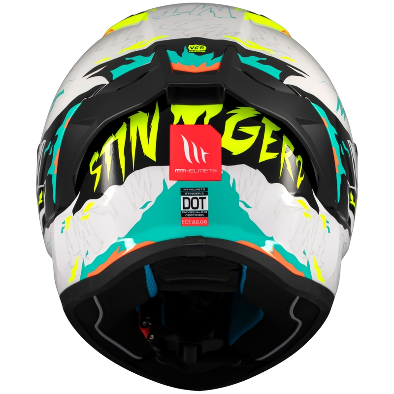 Celoobrazna motoristična čelada MT Stinger 2 Ardent belo-rumena - II. kakovost