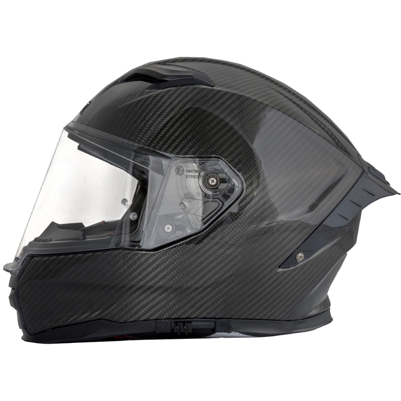 Čelada za motor Street Racer Titan Carbon, črna, z integriranim obrazom - II. kakovost