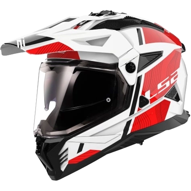 Enduro motoristična čelada LS2 MX702 PIONEER II HILL belo-rdeča