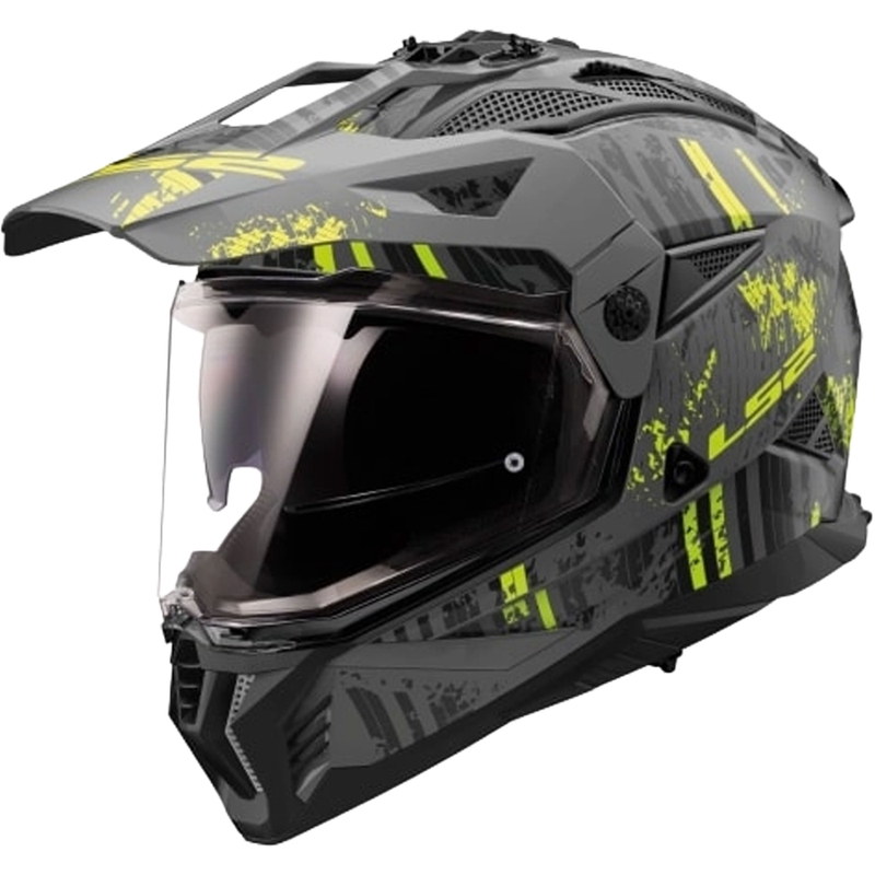 Enduro motoristična čelada LS2 MX702 PIONEER II CRAZY črno-fluo rumena