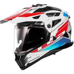 Enduro motoristična čelada LS2 MX702 PIONEER II NAMIB belo-modro-rdeča