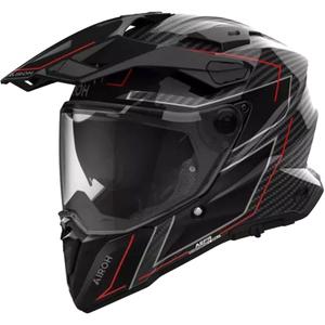 Enduro motoristična čelada Airoh Commander 2 Carbon Stylish črno-rdeča