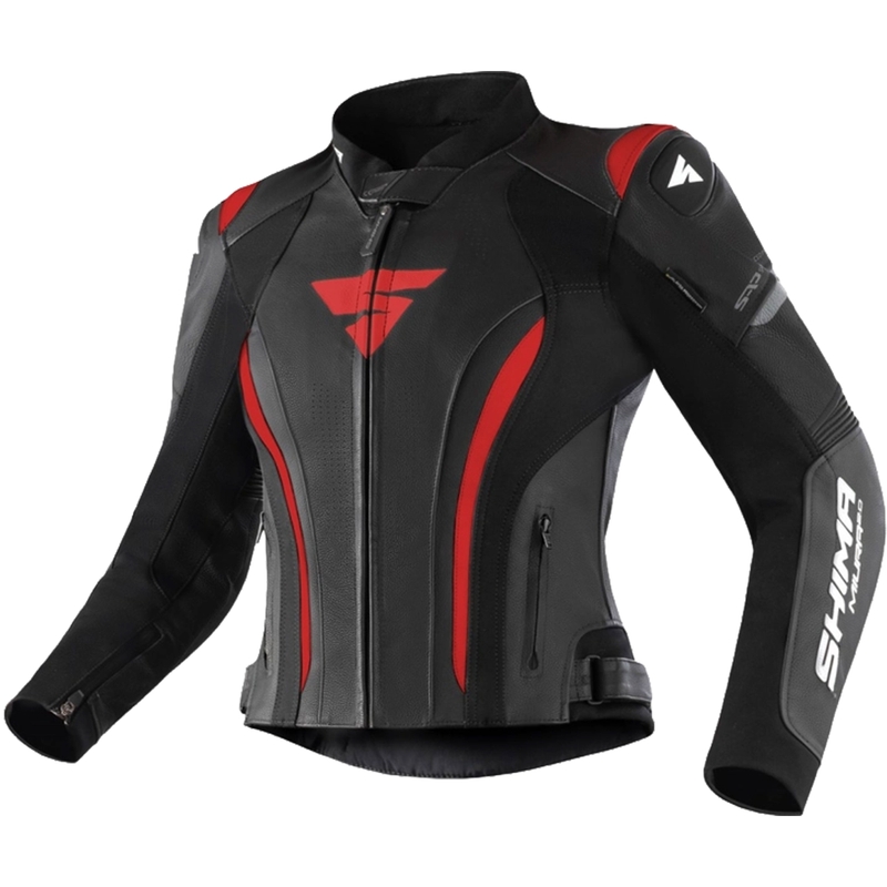 Ženska motoristična jakna Shima Miura 2.0 črno-rdeča