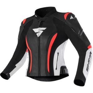 Ženska motoristična jakna Shima Miura 2.0 Black-White-Fluo Red