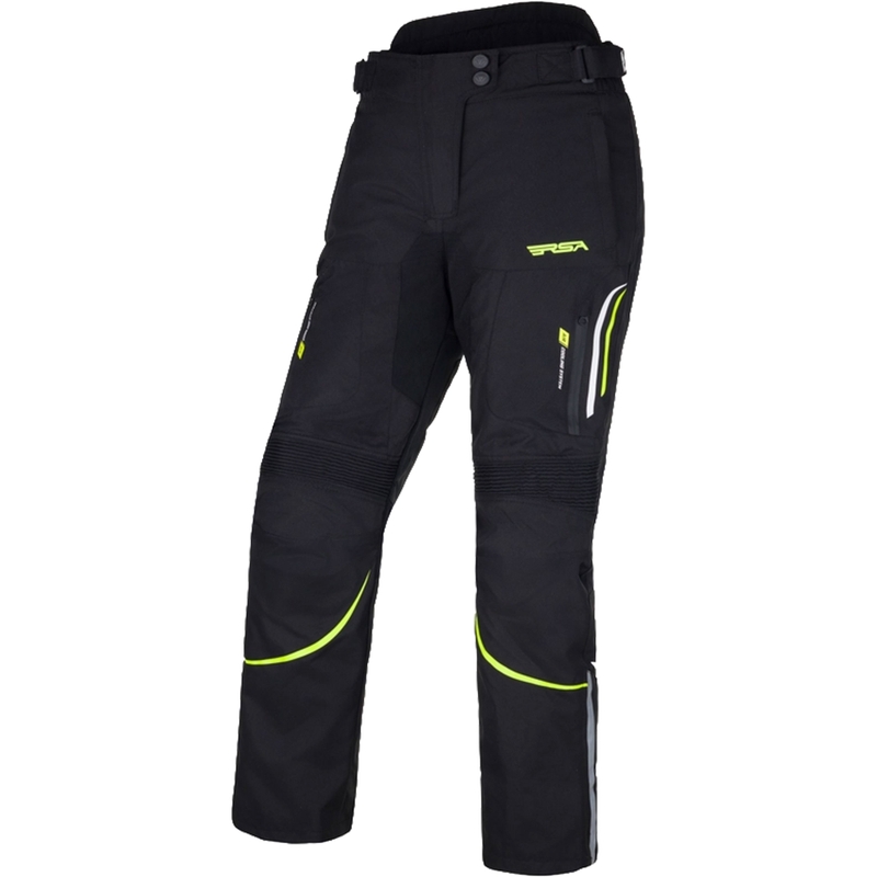 Ženske motoristične hlače RSA Wasp Black-White-Fluo Yellow