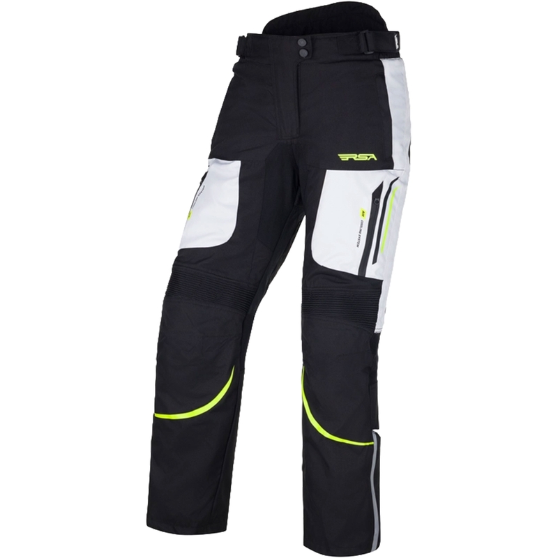 Ženske motoristične hlače RSA Wasp Black-Fluo Yellow-White