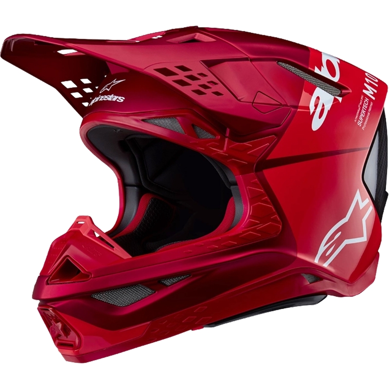 Motokros čelada Alpinestars Supertech S-M10 Flood mat fluo rdeče-rdeča