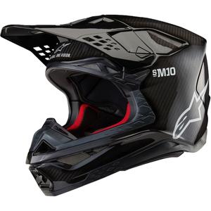 Motokros čelada Alpinestars Supertech S-M10 Solid glossy carbon