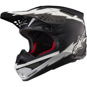 Motokros čelada Alpinestars Supertech S-M10 Ampress mat črno-bela