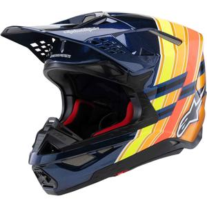 Motokros čelada Alpinestars Supertech S-M10 edition TROY LEE DESIGNS biserno modra-fluo oranžna-rumena-rdeča