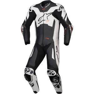 Alpinestars GP Plus V4 Sprint enodelni usnjen kombinezon, združljiv s Tech-Air, črno-belo-rdeč fluo