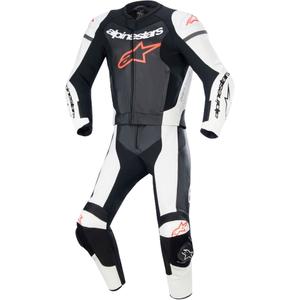 Alpinestars GP Force Lurv usnjena dvodelna obleka bela-črna-fluo rdeča