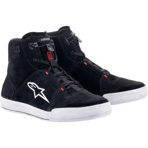 Motoristični škornji Alpinestars Chrome Black-Grey-Fluo Red