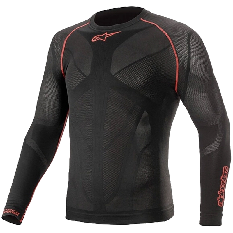 Termo majica z dolgimi rokavi Alpinestars Ride Tech Summer črno-rdeča