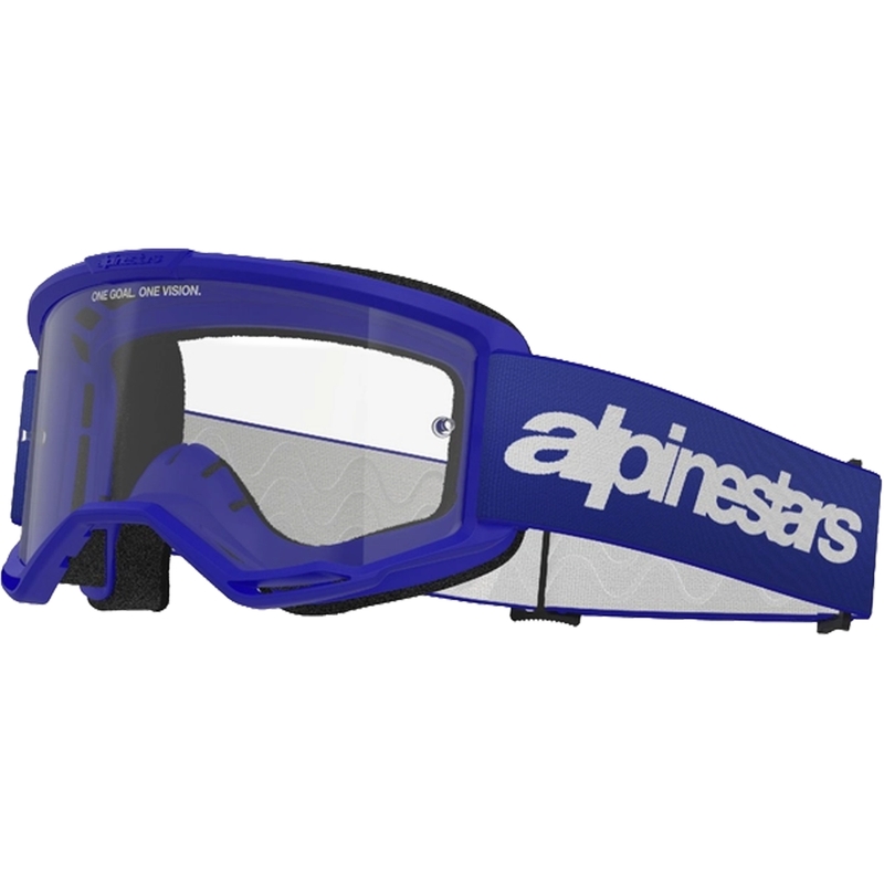 Alpinestars Vision 3 Wordmark modra motokros očala s prozornim pleksi steklom