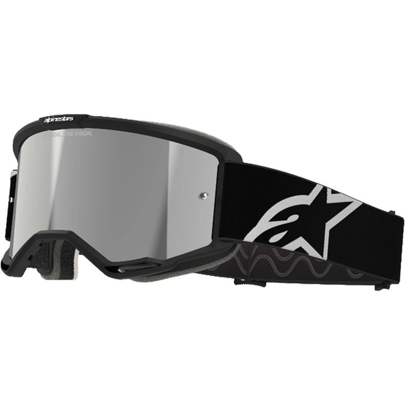 Črna očala za motokros Alpinestars Vision 5 Corp z zrcalno srebrno lečo