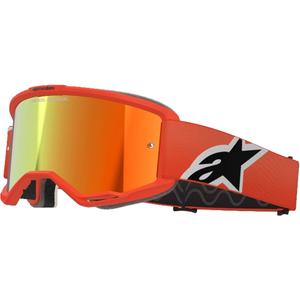 Motokros očala Alpinestars Vision 5 Corp oranžna z zrcalnim rdečim steklom
