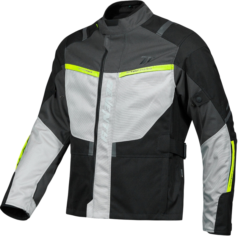 Ženska motoristična jakna Seventy Degrees SD-JT85 Tonale črno-sivo-fluo rumena