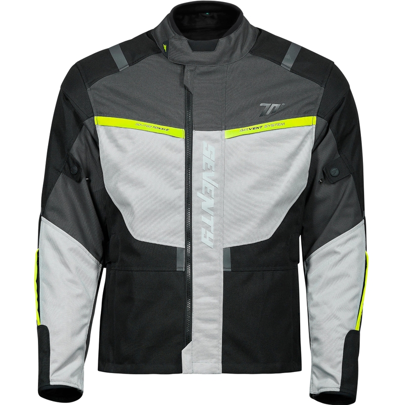 Ženska motoristična jakna Seventy Degrees SD-JT85 Tonale črno-sivo-fluo rumena