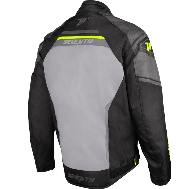 Seventy Degrees SD-JR65 motoristična jakna Piston črno-sivo-fluo rumena