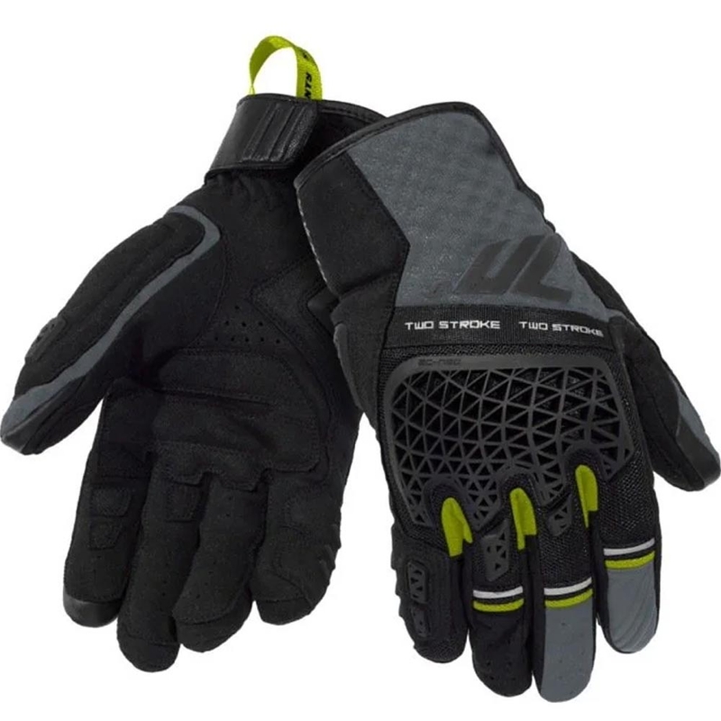 Seventy Degrees SD-N60 dvotaktne motoristične rokavice črno-sive-fluo rumene