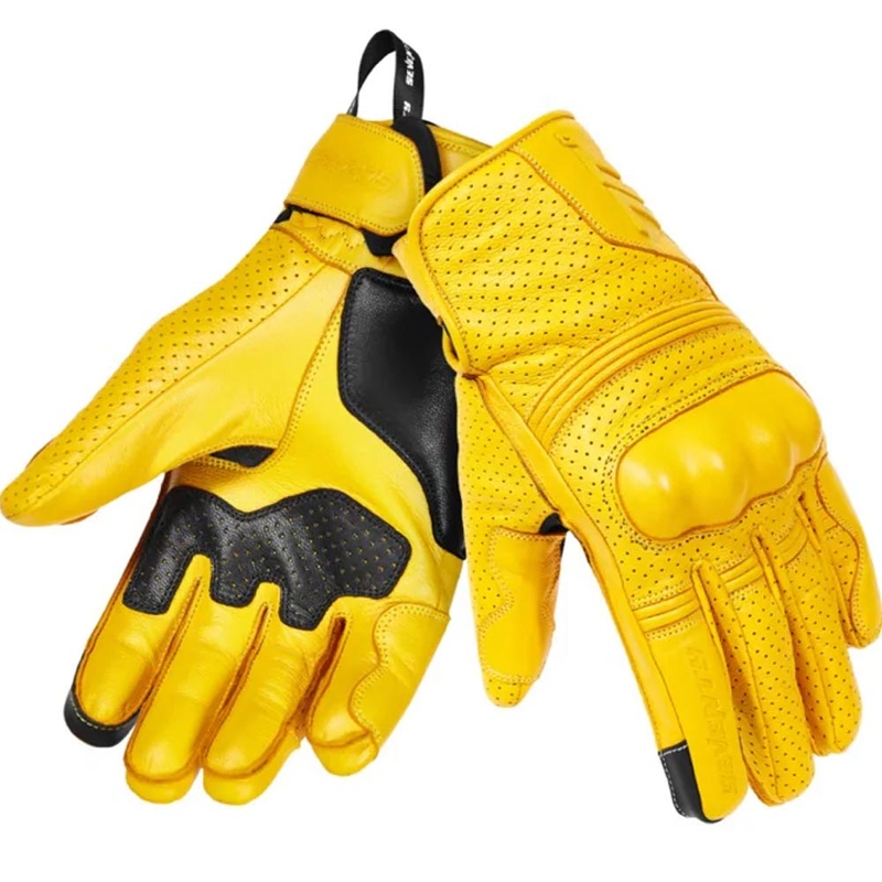 Moto rokavice Seventy Degrees SD-C20 Rebel rumene barve