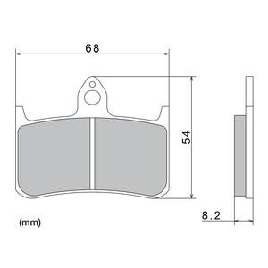 Zavorne ploščice NISSIN pol-kovinske zmesi 68x54x8,2 mm 2 kos