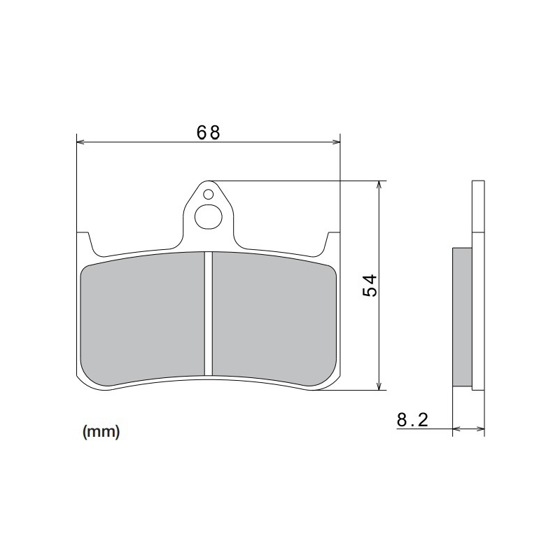 Zavorne ploščice NISSIN pol-kovinske zmesi 68x54x8,2 mm 2 kos