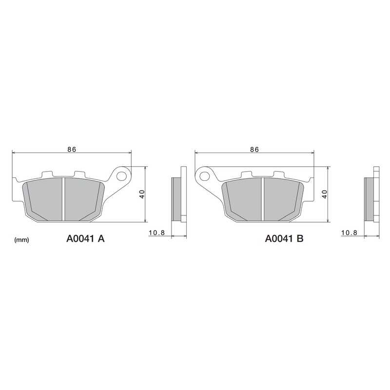 Zavorne ploščice NISSIN pol-kovinske zmesi 86x40x10,8 mm 2 kos