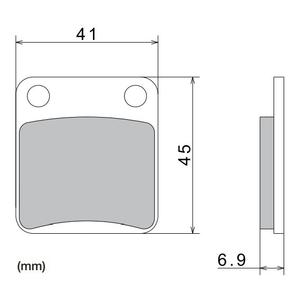 Zavorne ploščice NISSIN pol-kovinske zmesi 41x45x6,9 mm 2 kos