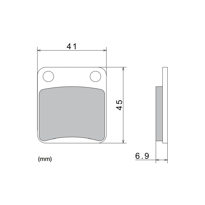 Zavorne ploščice NISSIN pol-kovinske zmesi 41x45x6,9 mm 2 kos