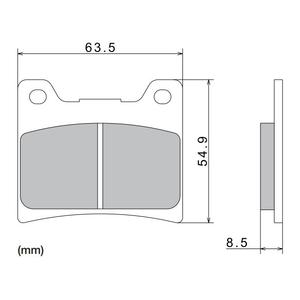 Zavorne ploščice NISSIN pol-kovinske zmesi 63,5x54,9x8,5 mm 2 kosa