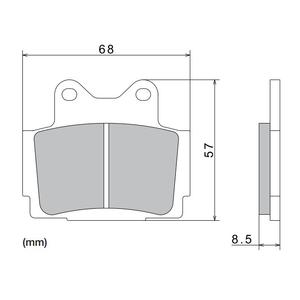 Zavorne ploščice NISSIN pol-kovinske zmesi 68x57x8,5 mm 2 kos