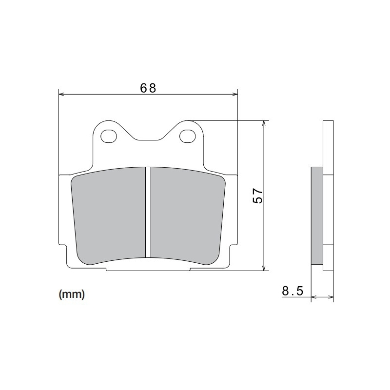 Zavorne ploščice NISSIN pol-kovinske zmesi 68x57x8,5 mm 2 kos
