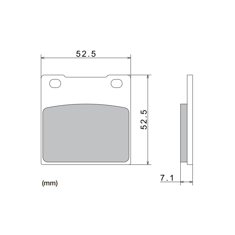 Zavorne ploščice NISSIN pol-kovinska zmes 52,5 x 52 x 7,1 mm 2 kos