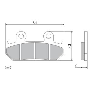 Zavorne ploščice NISSIN pol-kovinske zmesi 81x42x9 mm 2 kos